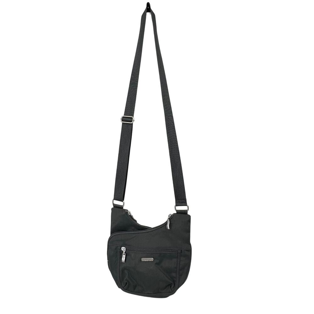 Baggallini Pocket Crossover crossbody bag nylon travel purse gray NEW